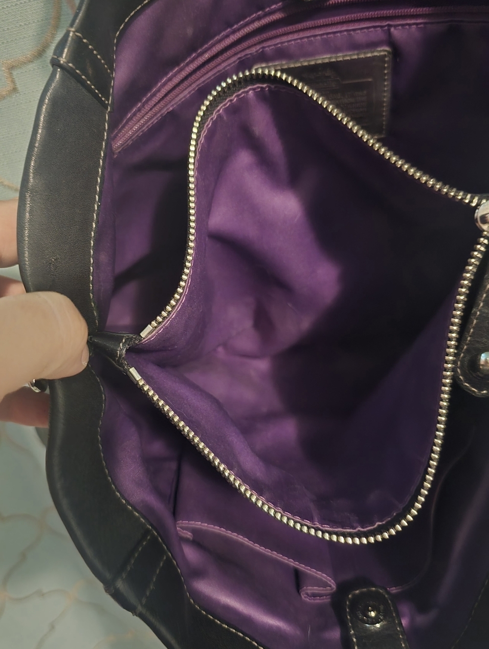 Coach Madison Collection Ashley Sofia Black Pebbled Leather Purse Satchel 14574 - Picture 6 of 12